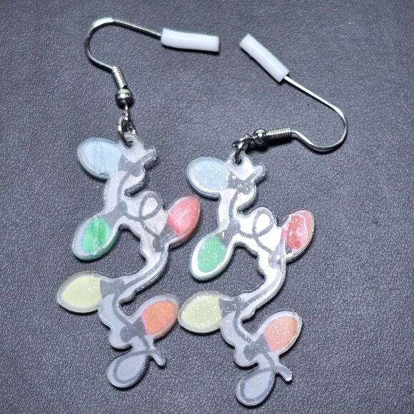 2/$15 Colorful Christmas Light Bulb Earrings (NWOT) - Picture 3 of 4